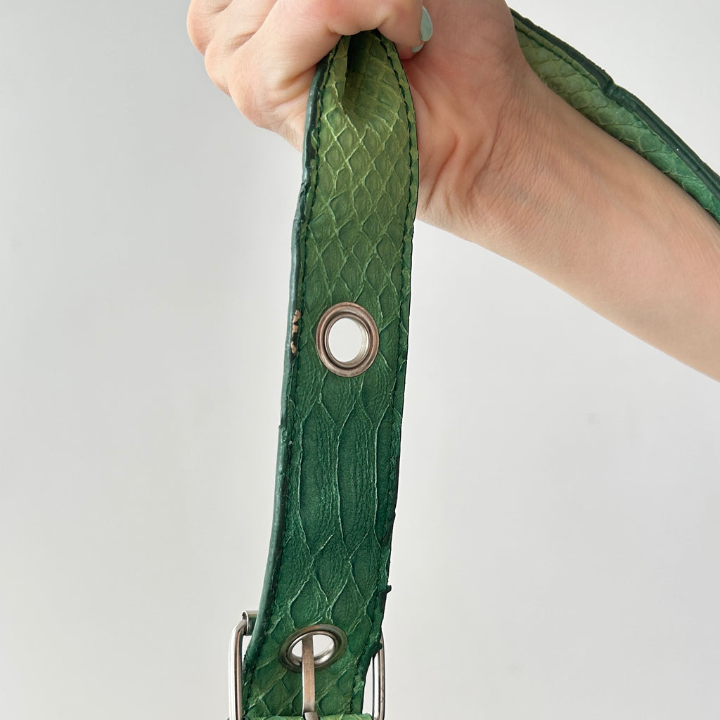 2000s green crocodile satchel