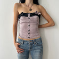 2000s ruffle bandeau top