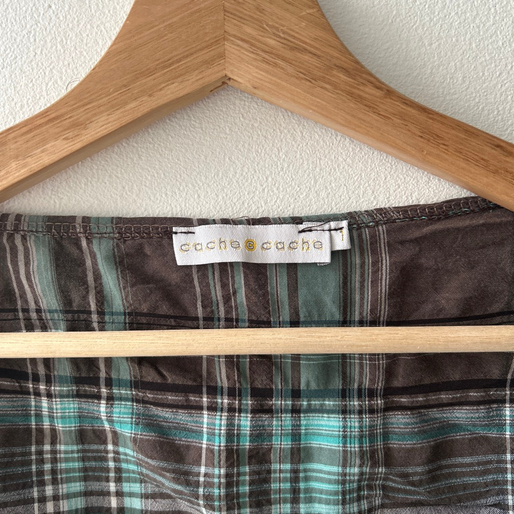 2000s plaid babydoll top by cache cache