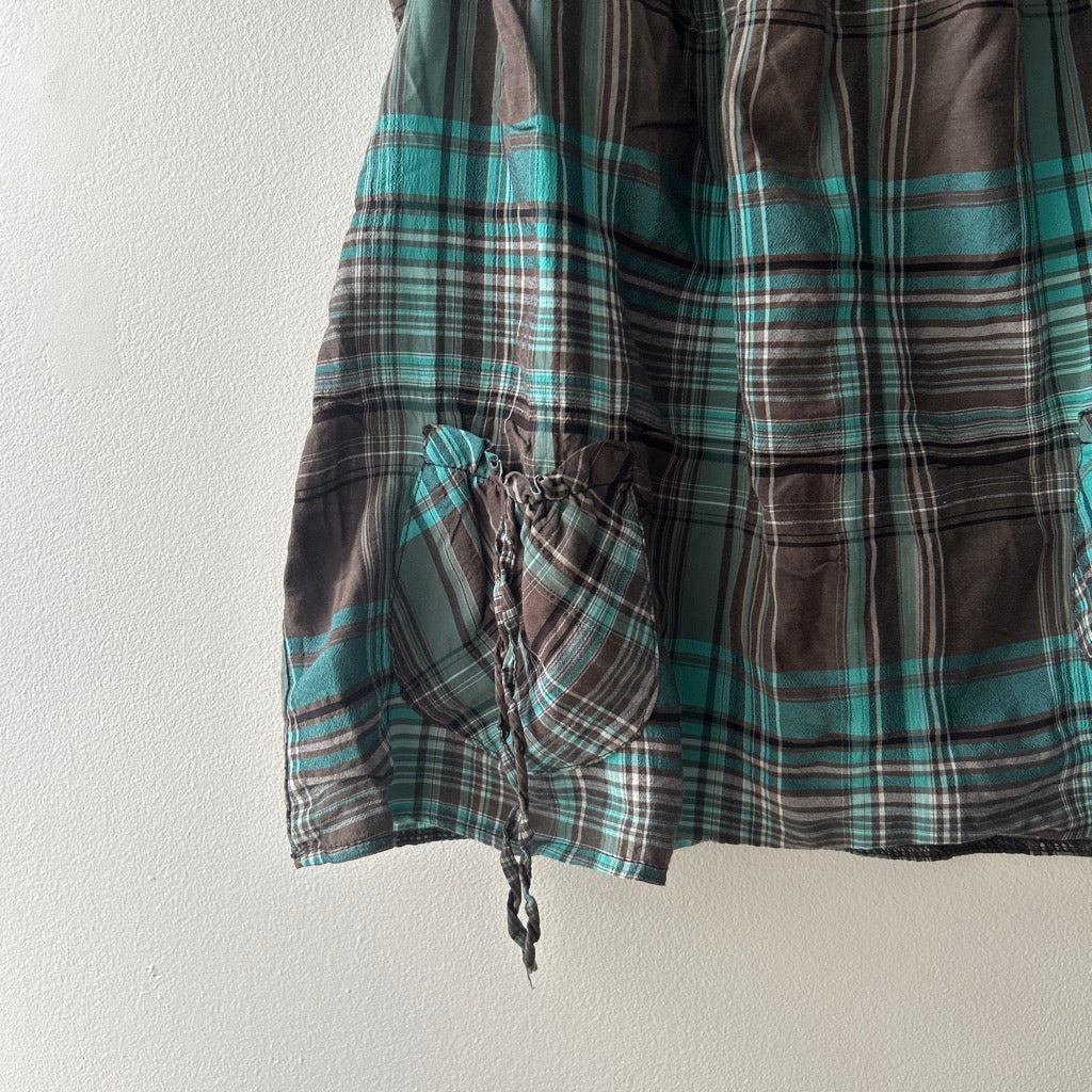 2000s plaid babydoll top by cache cache