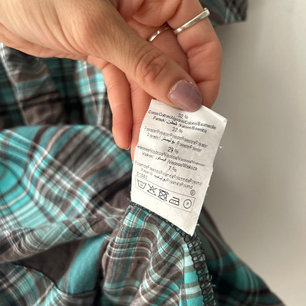 2000s plaid babydoll top by cache cache