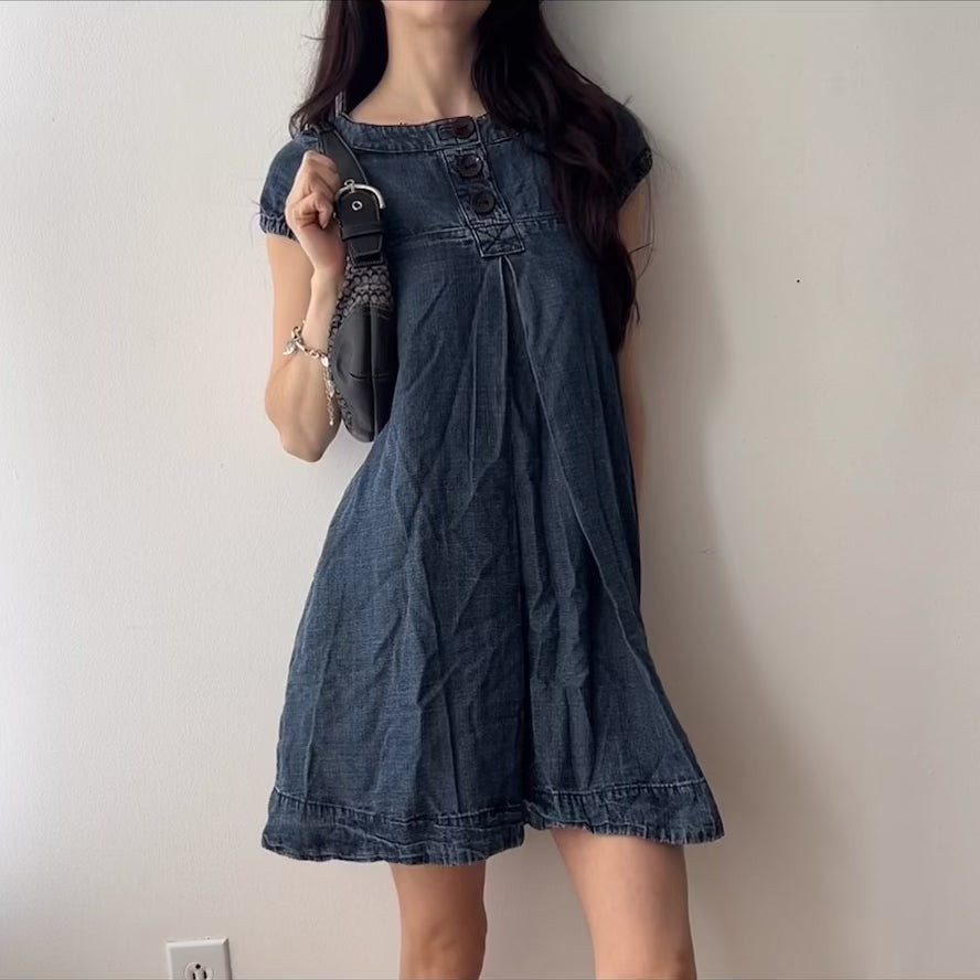 Twee Babydoll Denim Dress With Empire Waist by H&M