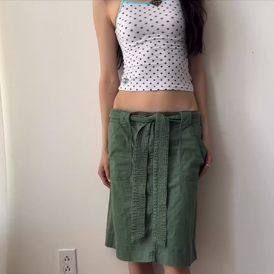 Y2K cargo utility belted midi skirt by Kersh