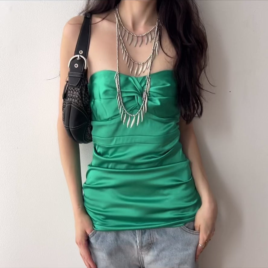 Y2K Bustier Satin Corset Top by Le Chateau (Upcycle)